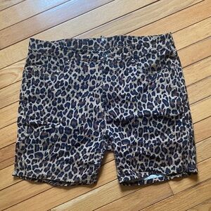 Zara Brown Leopard Print Shorts